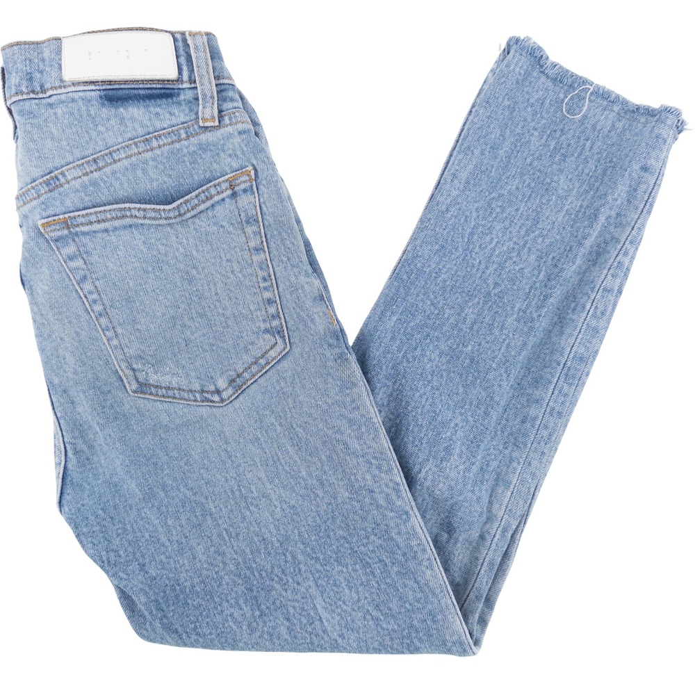 RE/DONE Womens 25x25 90s High Rise Ankle Crop Jeans Blue Distressed 163-3WHRAC